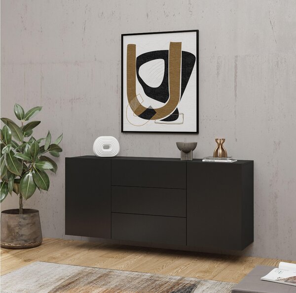 Komoda Avernic Typ 26 (onyx crna + hrast wotan)