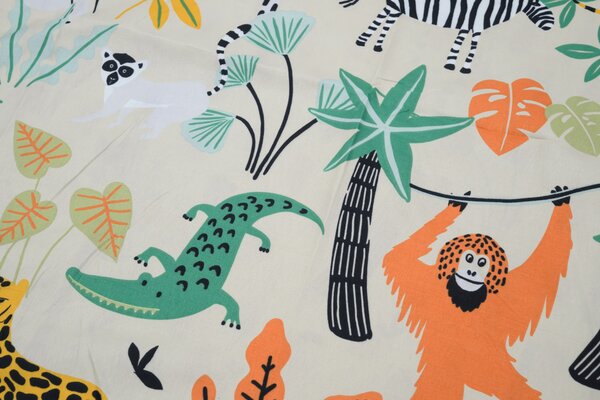 Dječja posteljina od mikrovlakana JUNGLE FRIENDS šarena Dimenzije posteljine: 70 x 90 cm | 140 x 200 cm