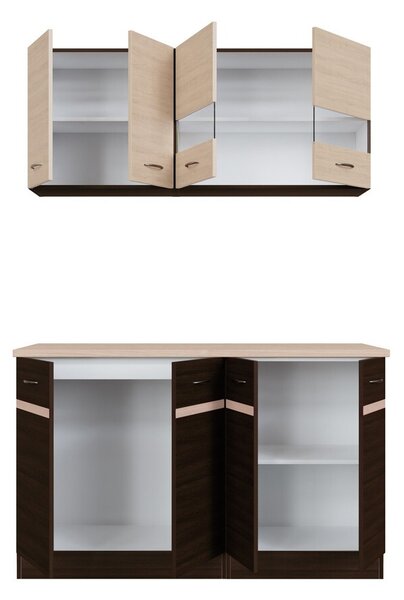 Modularan kuhinjski set Eli Dark 117, 140cm, Laminirani iveral