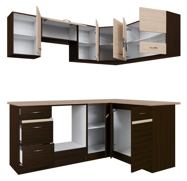 Modularan kuhinjski set Eli Dark 115, 140x200cm, Laminirani iveral