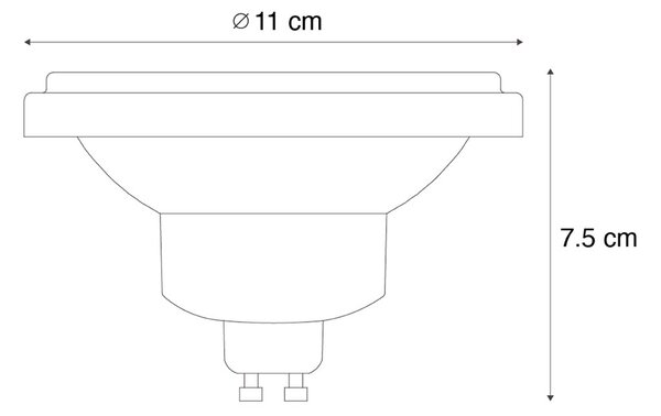 GU10 3-stupanjska LED žarulja s mogućnošću prigušivanja u Kelvinu AR111 10W 800 lm 2700 - 3700K