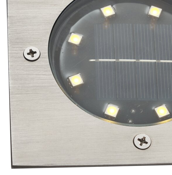 Set od 6 ugradbenih reflektora aluminijski kvadratni uklj. LED IP65 solarni - Terry