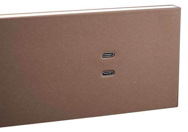 Moderna zidna svjetiljka tamno brončana podesiva s USB-C uklj. LED - Modric