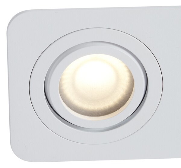 Set od 6 zaobljenih ugradbenih reflektora bijeli GU10 50mm rotirajući i nagibni IP44 2-svjetla - Alberto