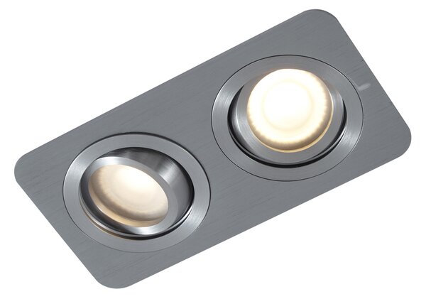 Set od 6 zaobljenih ugradbenih reflektora metalne boje GU10 50 mm podesivi IP44 2-svjetla - Alberto