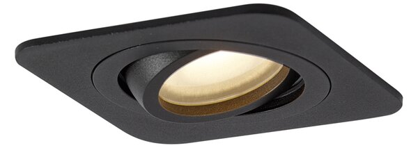 Set od 6 zaobljenih ugradbenih reflektora crni GU10 50 mm rotirajući i nagibni IP44 - Alberto