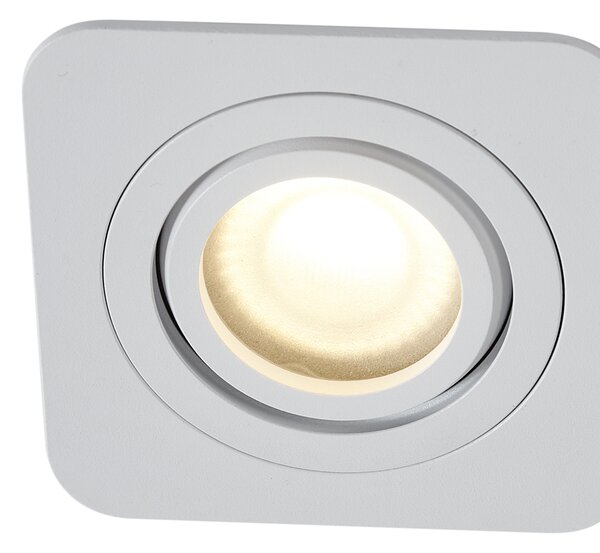 Set od 6 zaobljenih ugradbenih reflektora bijeli GU10 50 mm rotirajući i nagibni IP44 - Alberto