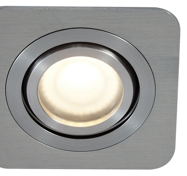 Set od 6 zaobljenih ugradbenih reflektora boje metala GU10 50 mm podesivi IP44 - Alberto