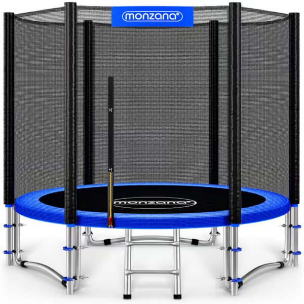 Trampolin s sigurnosnom mrežom JUMP, Ø244cm, crno/plava Monzana