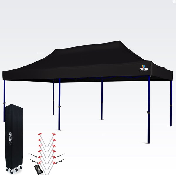 Nepromočiva Party Šator 3x6m – Bezbrižna Proslava pod 16,5m² Krovom - bez 3 zida - Crno