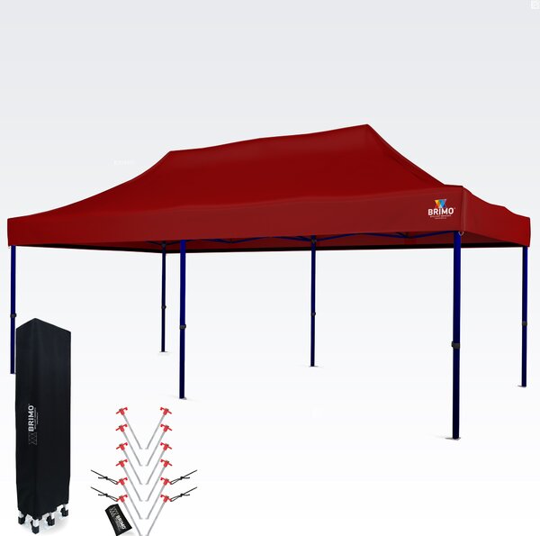 Nepromočiva Party Šator 3x6m – Bezbrižna Proslava pod 16,5m² Krovom - bez 3 zida - Crvena