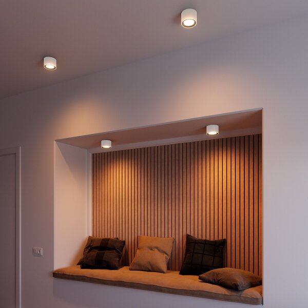 Nordlux Landon Smart LED stropni spot, bijeli, visina 8,2 cm, prigušiva, Bijela, Dnevni boravak/blagovaonica, Metal