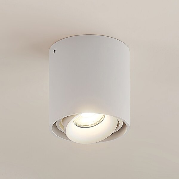 Arcchio Downlight Walza, bijela, metal, Ø 9,3 cm, GU10, prigušiva, Bijela, Područje hodnika, Aluminij