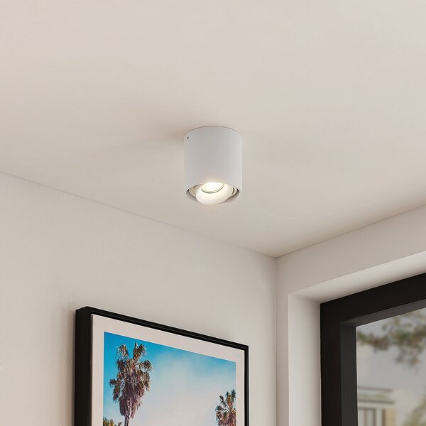 Arcchio Downlight Walza, bijela, metal, Ø 9,3 cm, GU10, prigušiva, Bijela, Područje hodnika, Aluminij