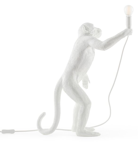 Stolne Lampa SELETTI, Monkey Lamp, Bijela, Dnevna soba, Plastika, Dizajn