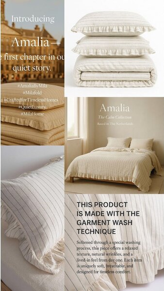 Bež posteljina za bračni krevet/za produženi krevet od renforce pamuka 240x220 cm Amalia Striped – Mila Home Luxury