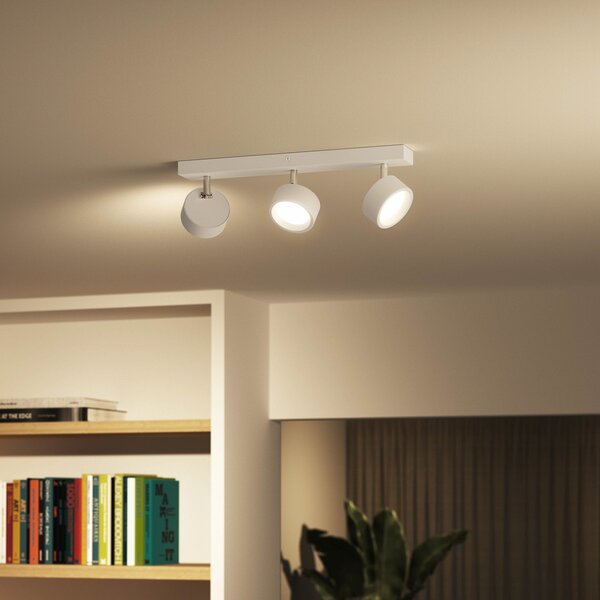 Philips Bracia LED stropni reflektor, tri žarulje, bijela, Bijela, Dnevni boravak/blagovaonica, Metal