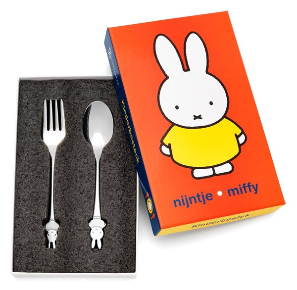 Dječji pribor za jelo od nehrđajućeg čelika u srebrnoj boji Miffy – Zilverstad