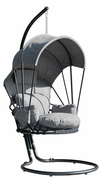 Viseća stolica Comfivo 317198x100x136cm, Tamno sivo, Siva, Metal, Tkanina