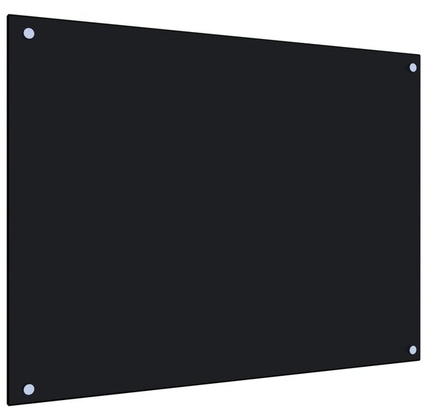 VidaXL Kuhinjska zaštita od prskanja crna 80 x 60 cm kaljeno staklo