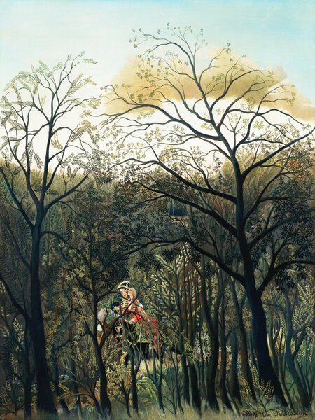 Reprodukcija umjetnosti Rendezvous in the Forest - Henri Rousseau, (30 x 40 cm)