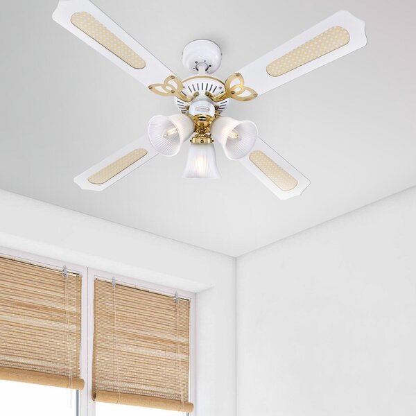 Westinghouse Princess Trio ventilator, bijeli, tihi, Ø 105 cm, Bijela, Dnevni boravak/blagovaonica, Drvo