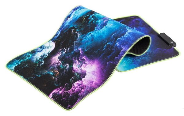 Osvijetljena XL LED RGB računalna obloga za miša i 80x30cm kozmos