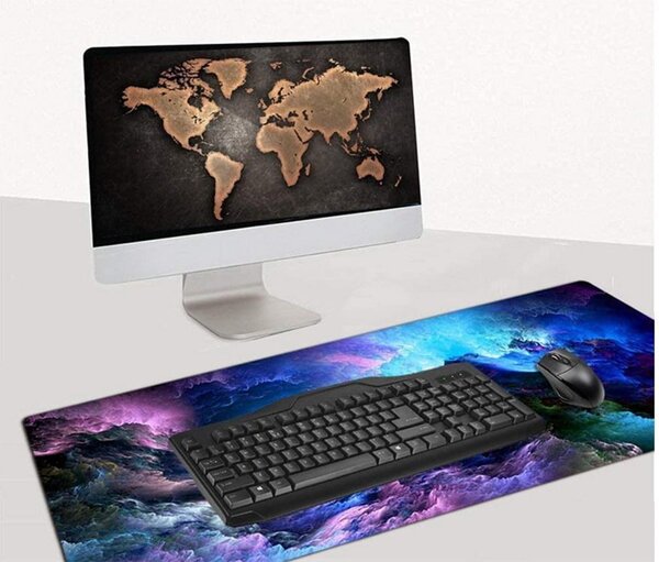 Osvijetljena XL LED RGB računalna obloga za miša i 80x30cm kozmos