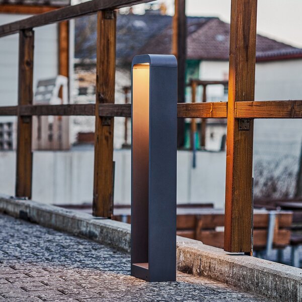 Lindby LED putna svjetiljka Emima, 80 cm, antracit, aluminij, Crno, Metal