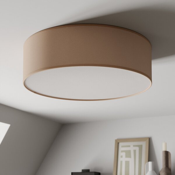 TK Lighting Rondo stropno svjetlo, bež, metal, Ø 45 cm, E27, prigušiva, Bež, spavaća soba, Tkanina / tekstil