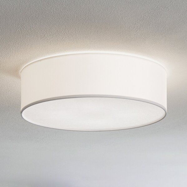 TK Lighting Stropna svjetiljka Rondo, bijela Ø 45 cm, prigušiva, Bijela, spavaća soba, Tkanina / tekstil