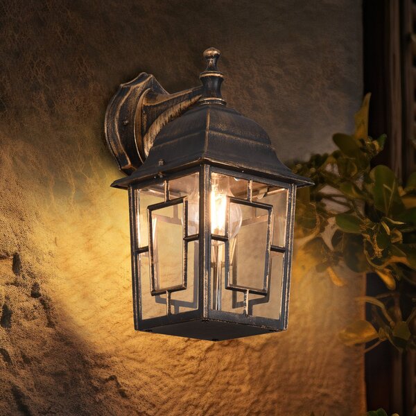 Trio Lighting Vanjska zidna svjetiljka Volturno, utičnica dolje, boja antičke hrđe, prigušiva, Smeđa / hrđa, Aluminij