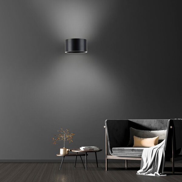 PURE LED zidna svjetiljka Clipse, siva, aluminij, Ø 15 cm, prigušiva, Sivo, Dnevni boravak/blagovaonica, Aluminij, Zid okrugli