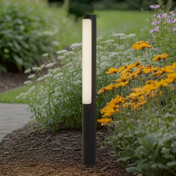Lucande LED putna svjetiljka Tuberia, antracit, metal, 80 cm, Crno, Aluminij