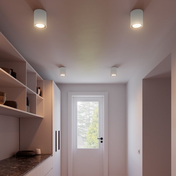 Nordlux Landon Smart LED stropni spot, bijeli, visina 14 cm, prigušiva, Bijela, Dnevni boravak/blagovaonica, Metal