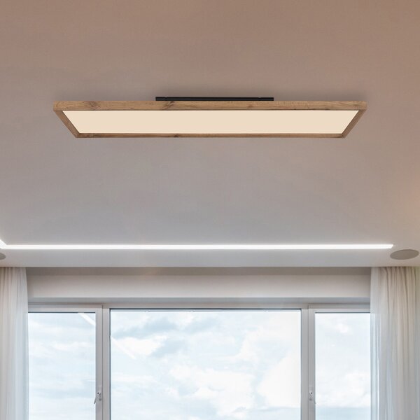 Globo LED stropno svjetlo Cinderella drvo CCT 120 x 30 cm, Drvo, Dnevni boravak/blagovaonica, Drvo