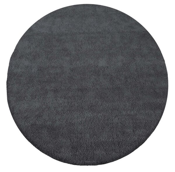 Moderni okrugli tepih u crnoj boji 133X133
