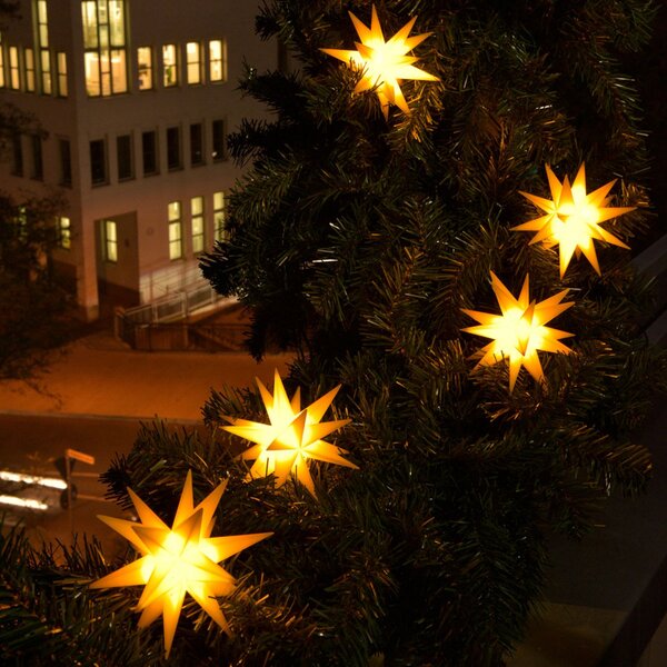 STERNTALER LED lanac svjetala s 9 zvijezda za vanjsku upotrebu, žuta, Žuta, Plastika