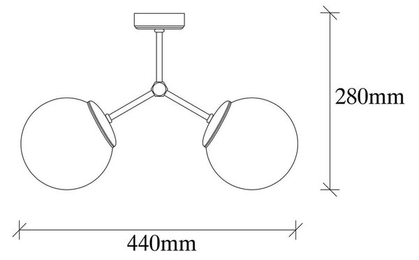 Bijela/mjedena stropna svjetiljka sa staklenim sjenilom 15x44 cm Damar – Opviq lights