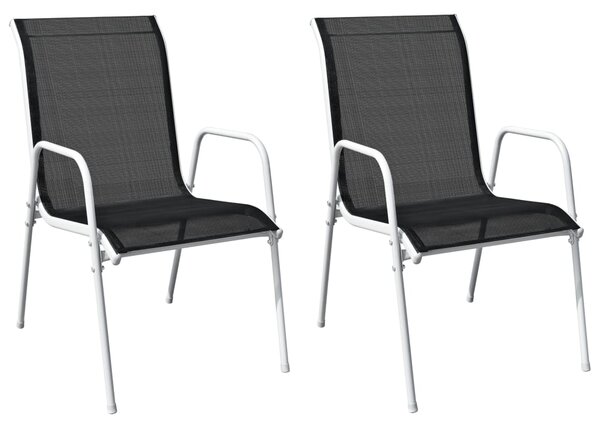 VidaXL Složive vrtne stolice 2 kom od čelika i tekstilena crne