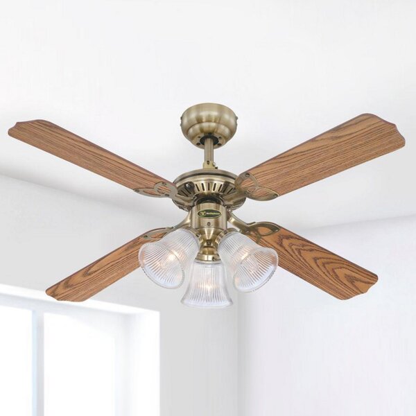 Westinghouse Princess Trio ventilator sa svjetlom, Drvo, Dnevni boravak/blagovaonica, Plastika