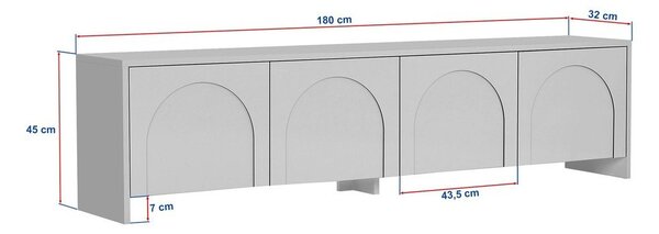Krem TV komoda 180x45x32 cm Aurelia – Kalune Design