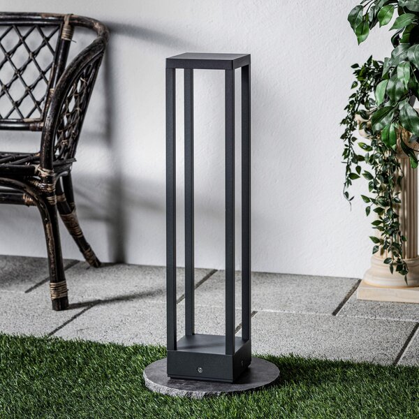Lucande LED putna svjetiljka Carlota, antracit, 65 cm, metal, Crno, Metal