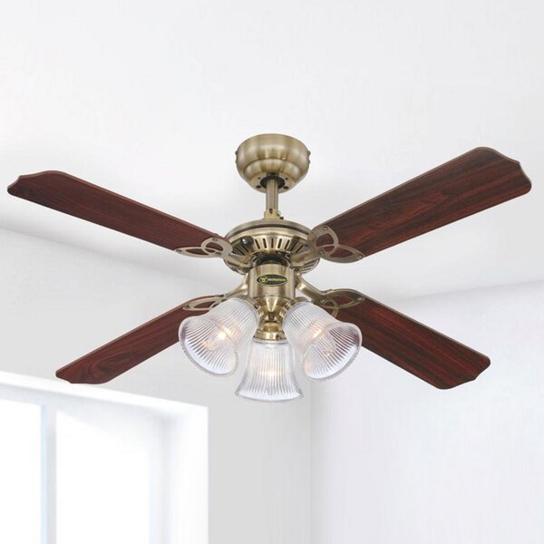 Westinghouse Princess Trio ventilator sa svjetlom, Drvo, Dnevni boravak/blagovaonica, Plastika