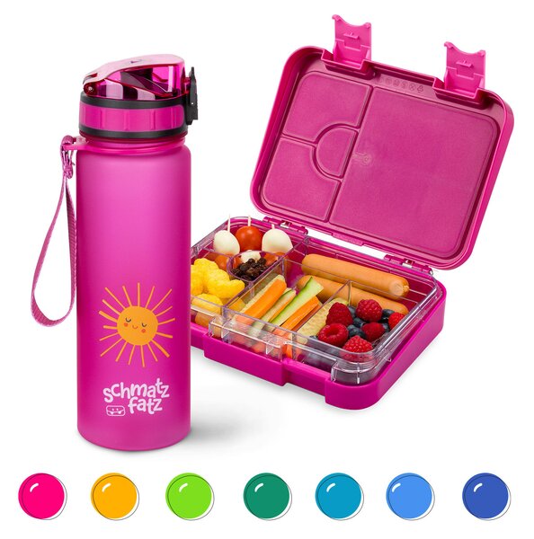 Klarstein Set za doručak, kutija za ručak i boca za piće, tritan, čvrsti čep, bez BPA