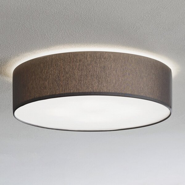 TK Lighting Stropna svjetiljka Rondo, siva Ø 45 cm, prigušiva, Sivo, spavaća soba, Tkanina / tekstil