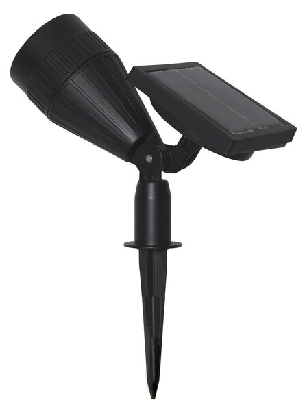 STAR TRADING LED solarno svjetlo Powerspot, podesivi otvor blende, Crno, Plastika, Vanjski reflektor/šiljak za tlo