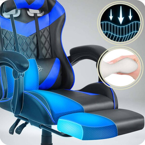 Gaming fotelja Sofotel Draknor II crno-plava