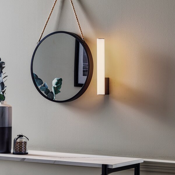 Helestra Loom LED svjetlo za ogledalo crno 30 cm, Bijela, kupaonica, Plastika