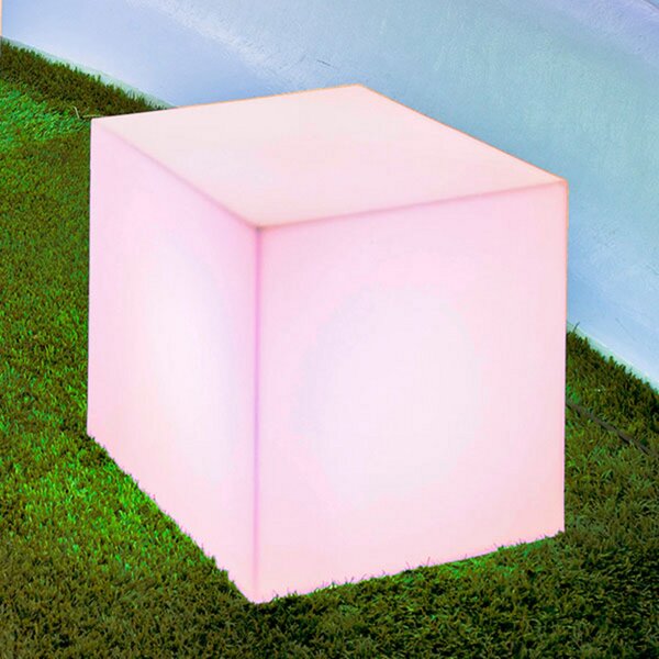 Newgarden Cuby solarna lampa (kocka), visina 43 cm, prigušiva, Bijela, Plastika